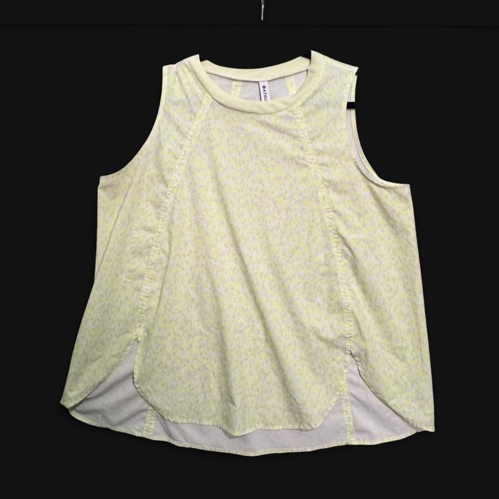 Athleta Sleeveless Top Yellow Print Activewear Dopamine Sun Athleisure Sz 1X
